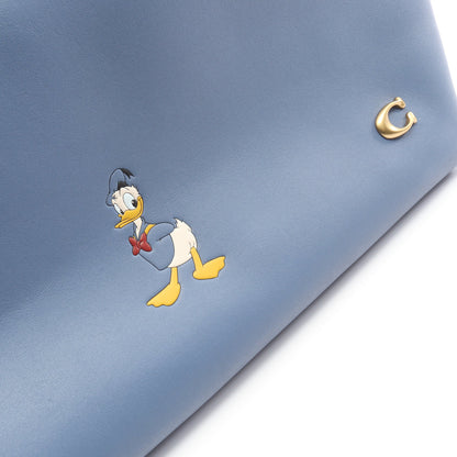 COACH × DISNEY ジュリエット 38 ドナルドダック ワンショルダーバッグ レザー ブルーグレー コーチ