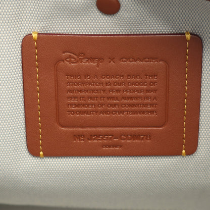 COACH × DISNEY ジュリエット 38 ドナルドダック ワンショルダーバッグ レザー ブルーグレー コーチ