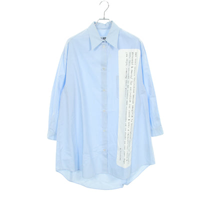 シャツワンピース 長袖 コットン ライトブルー エムエムシックスメゾンマルジェラ ワンピース MM6 MAISON MARGIELA