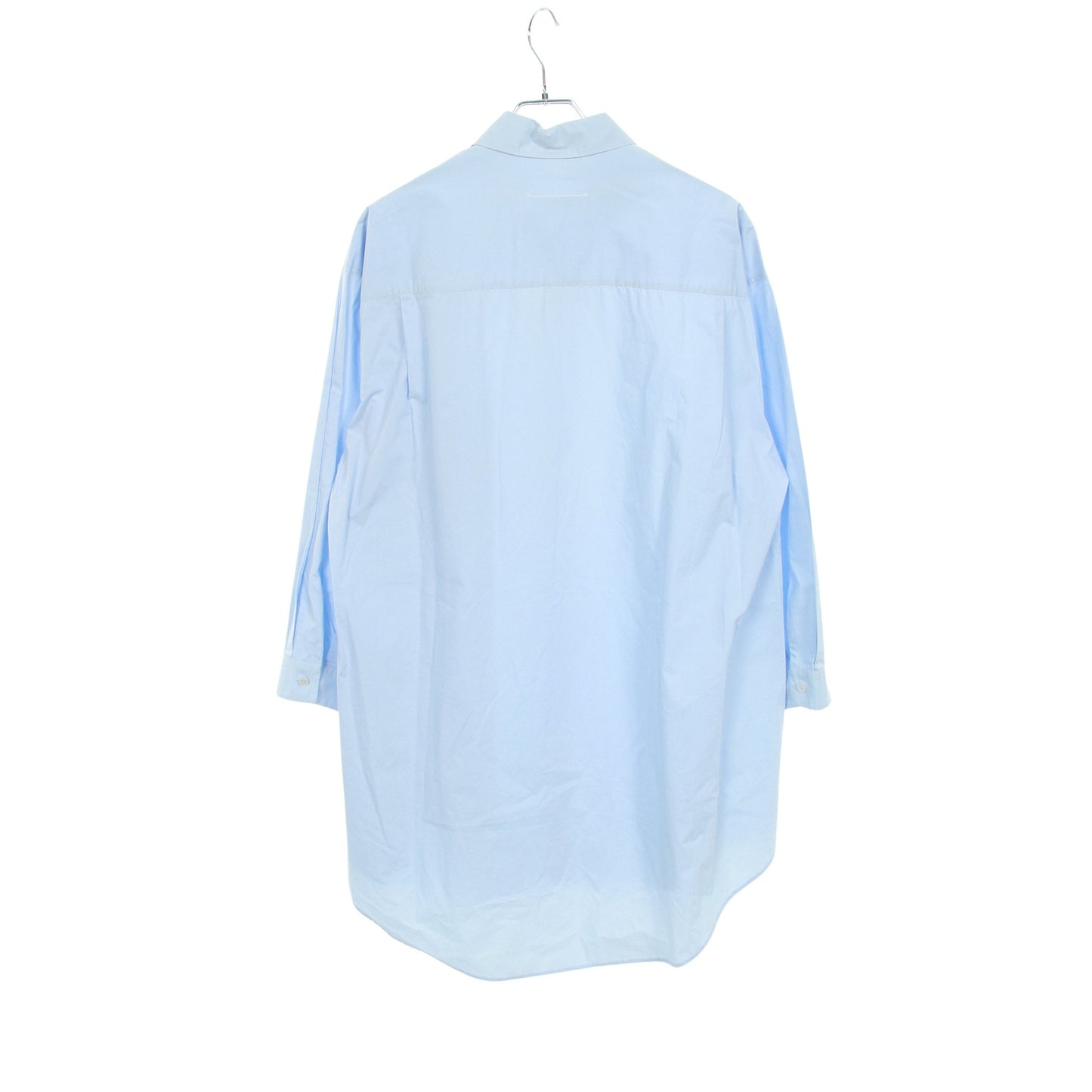 シャツワンピース 長袖 コットン ライトブルー エムエムシックスメゾンマルジェラ ワンピース MM6 MAISON MARGIELA