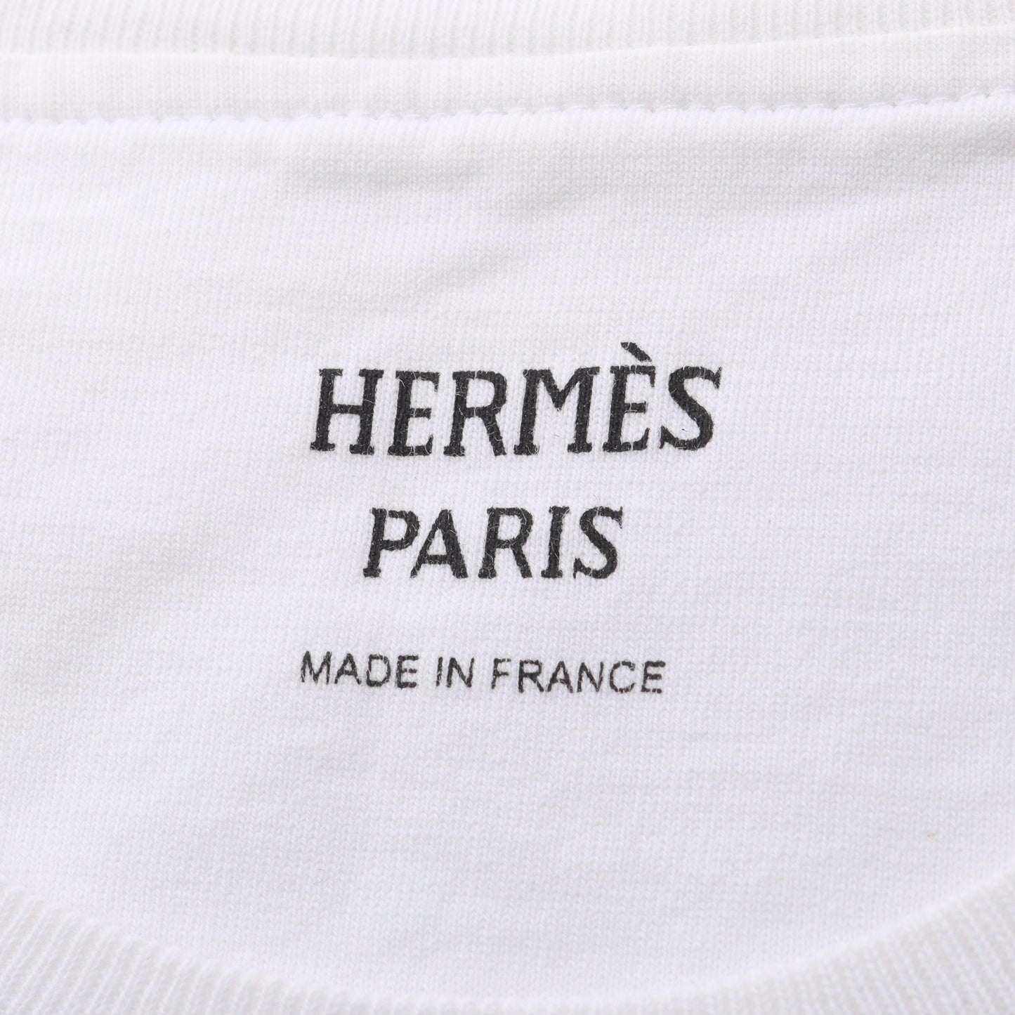 モザイク H刺繍 Tシャツ 半袖Tシャツ クルーネック コットン ホワイト エルメス トップス HERMES