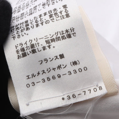 モザイク H刺繍 Tシャツ 半袖Tシャツ クルーネック コットン ホワイト エルメス トップス HERMES