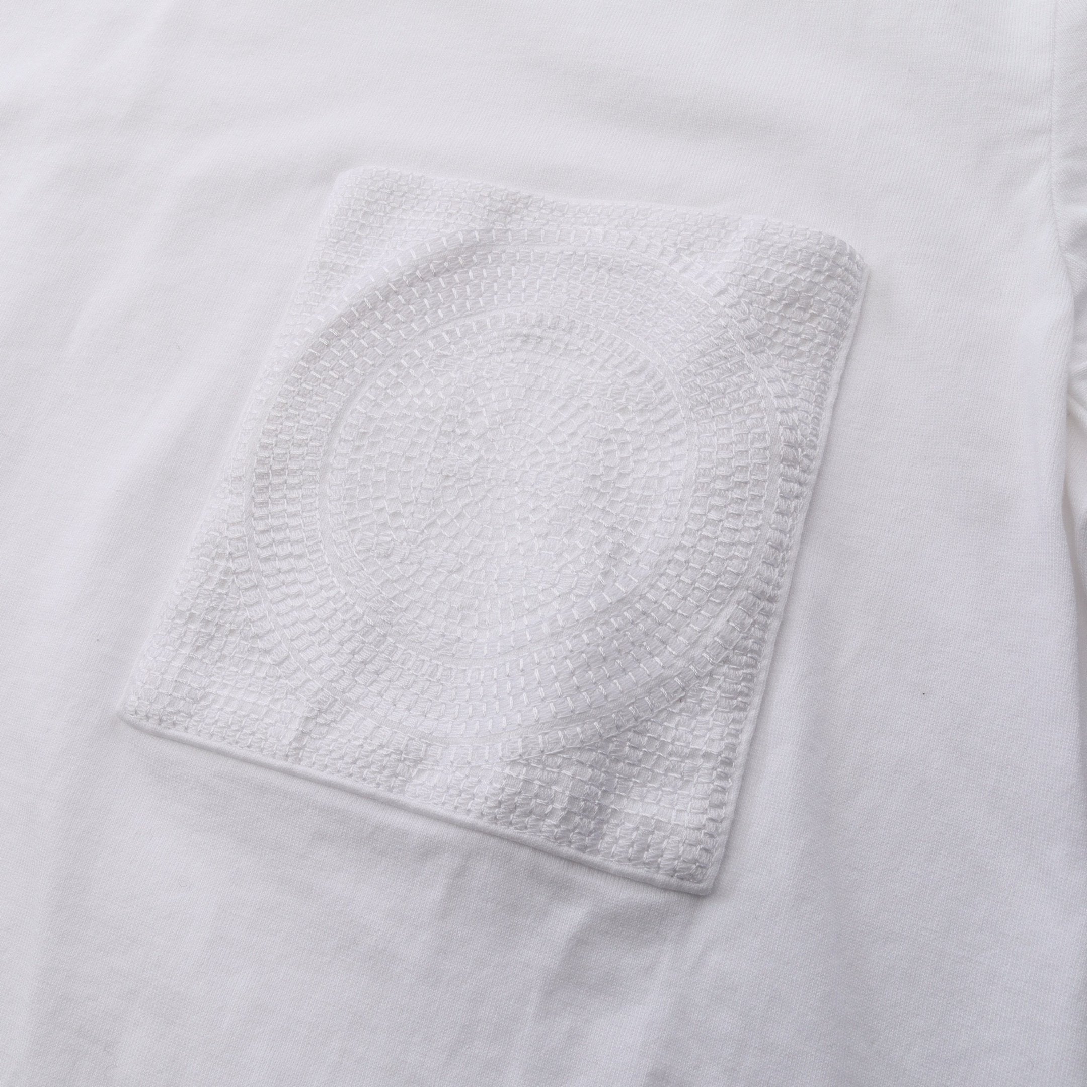HERMES エルメス カットソー モザイク H刺繍 モザイク H刺繍 Tシャツ 半袖Tシャツ クルーネック コットン ホワイト