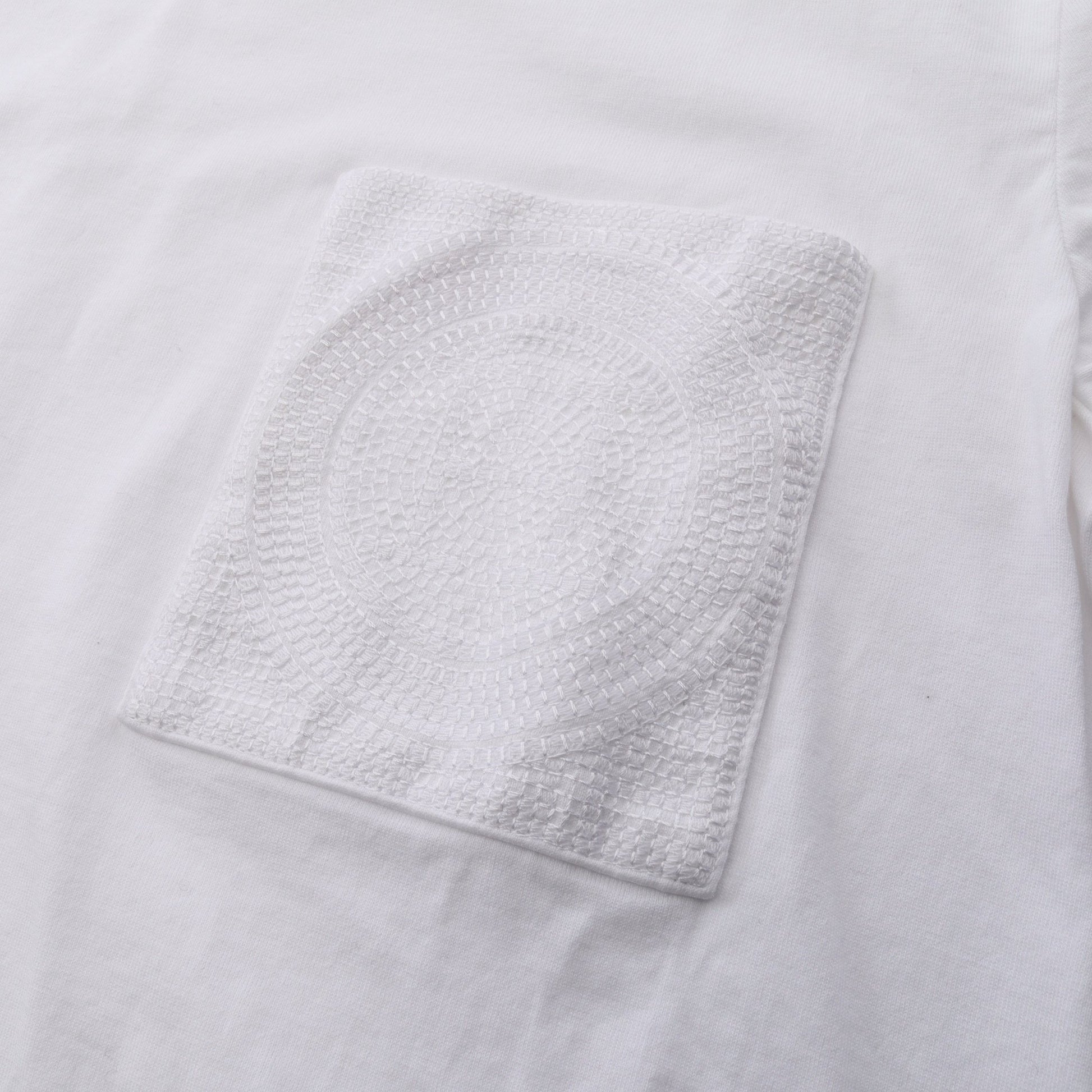 モザイク H刺繍 Tシャツ 半袖Tシャツ クルーネック コットン ホワイト エルメス トップス HERMES