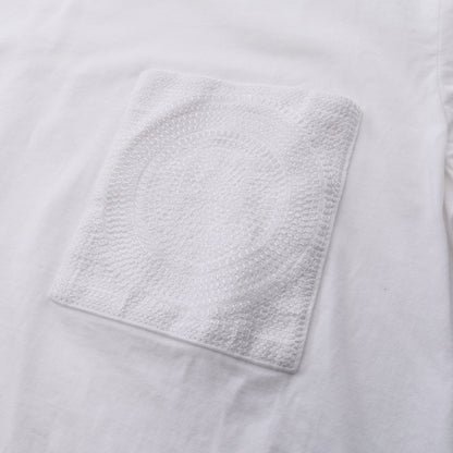 モザイク H刺繍 Tシャツ 半袖Tシャツ クルーネック コットン ホワイト エルメス トップス HERMES