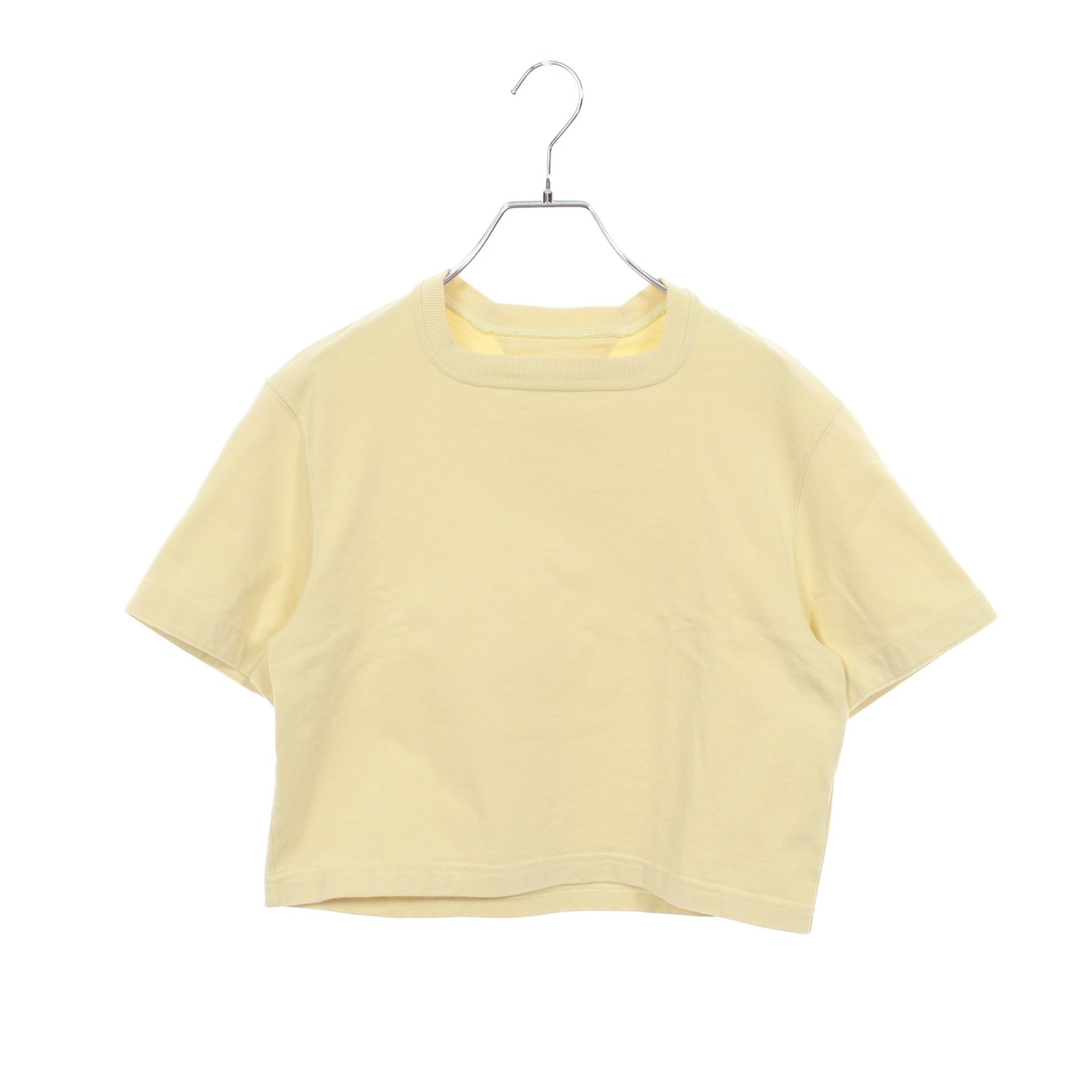 ヘビージャージー スクエアネック 半袖Tシャツ コットン ライトイエロー ボッテガヴェネタ トップス BOTTEGA VENETA