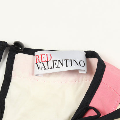 レース切替 ワンピース レーヨン ナイロン オフホワイト ブラック ピンク レッドヴァレンティノ ワンピース RED VALENTINO