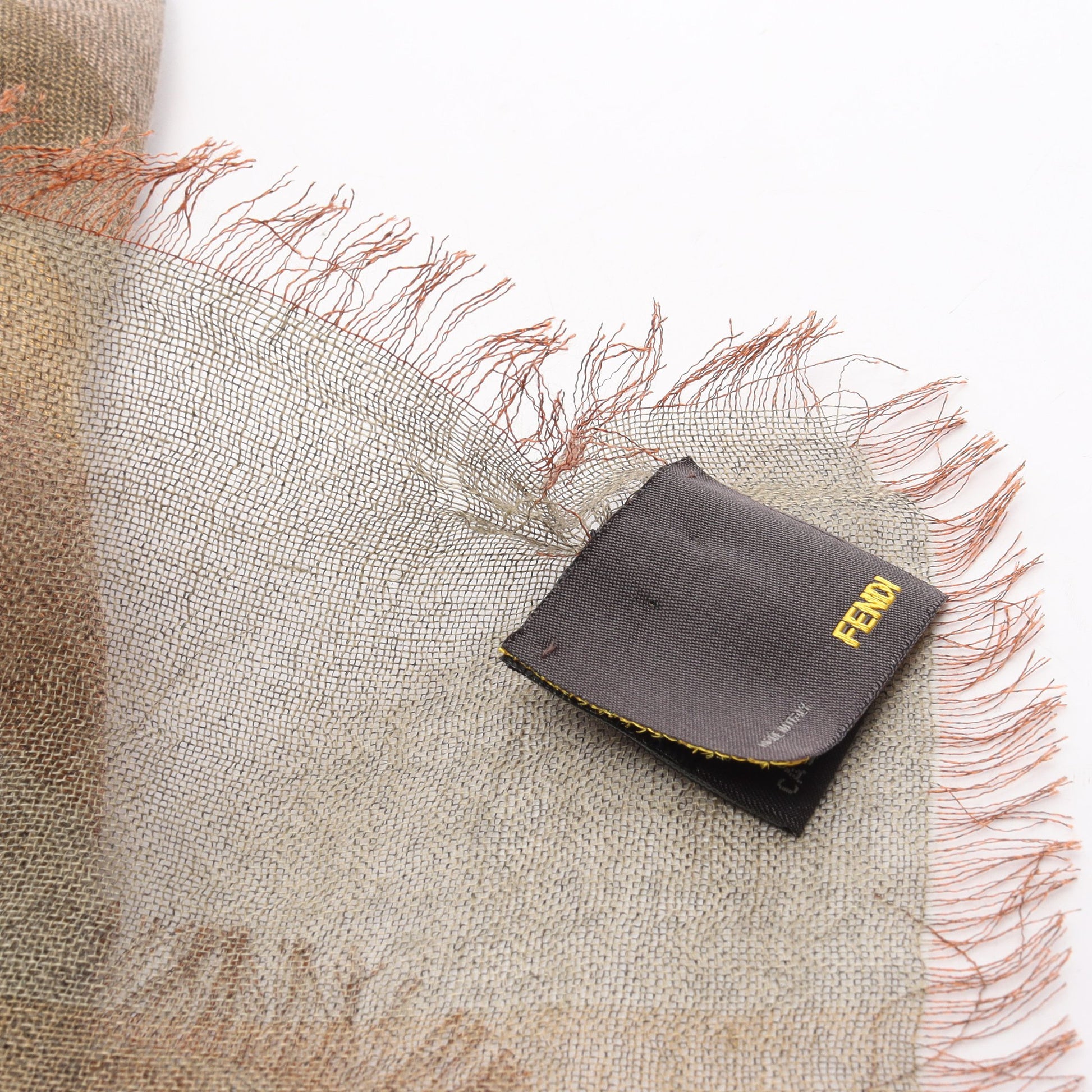 ストール ショール ストライプ カシミヤ シルク ブラウン マルチカラー フェンディ 財布・小物 FENDI