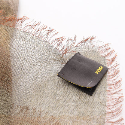 ストール ショール ストライプ カシミヤ シルク ブラウン マルチカラー フェンディ 財布・小物 FENDI