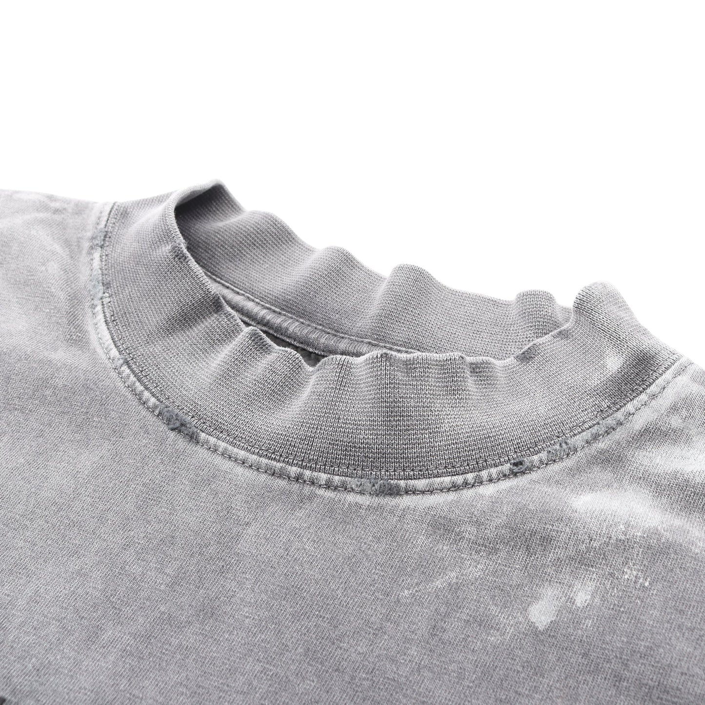 ロゴ刺繍 Tシャツ 半袖Tシャツ クルーネック コットン ダークグレー ヴィンテージ加工 バレンシアガ トップス BALENCIAGA