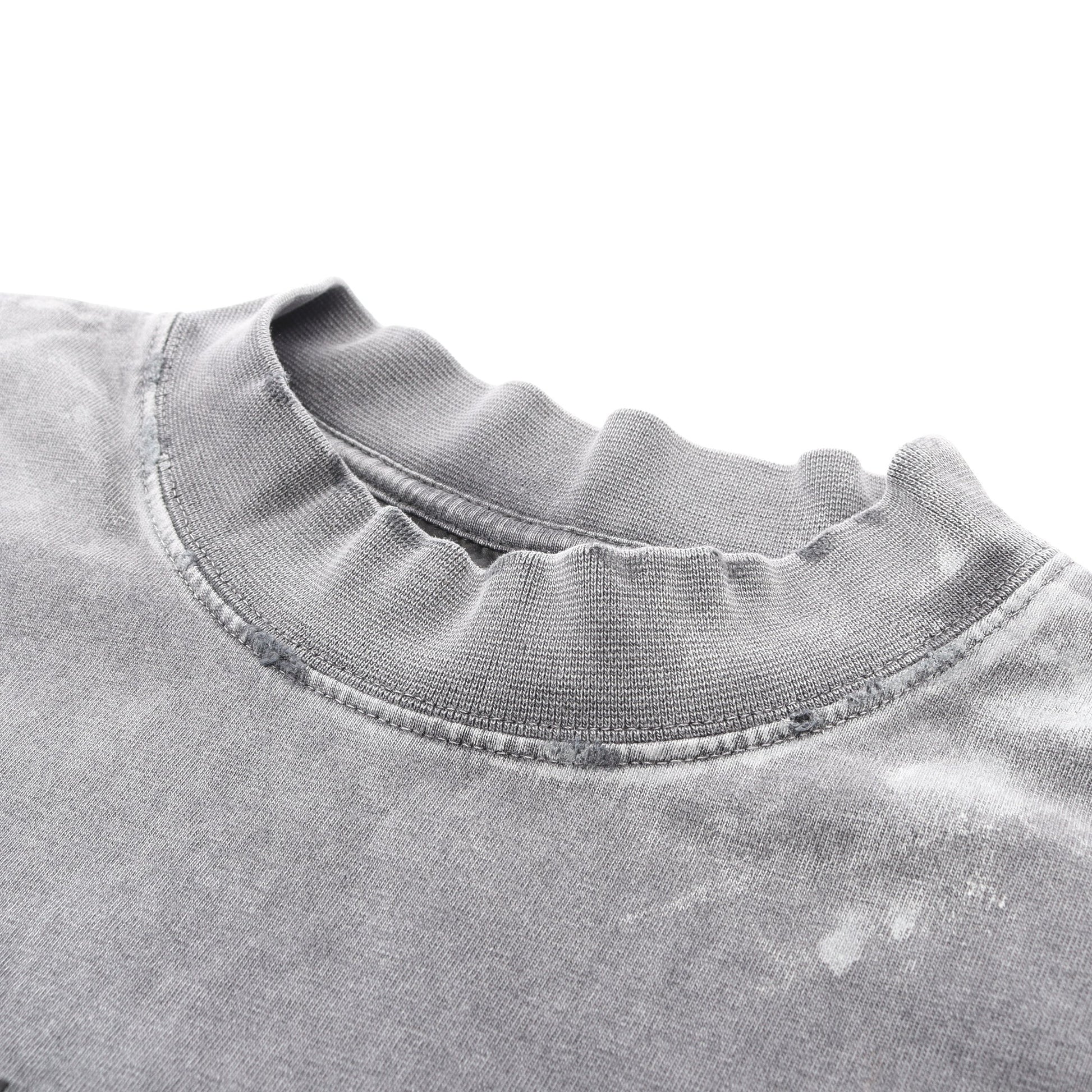 ロゴ刺繍 Tシャツ 半袖Tシャツ クルーネック コットン ダークグレー ヴィンテージ加工 バレンシアガ トップス BALENCIAGA
