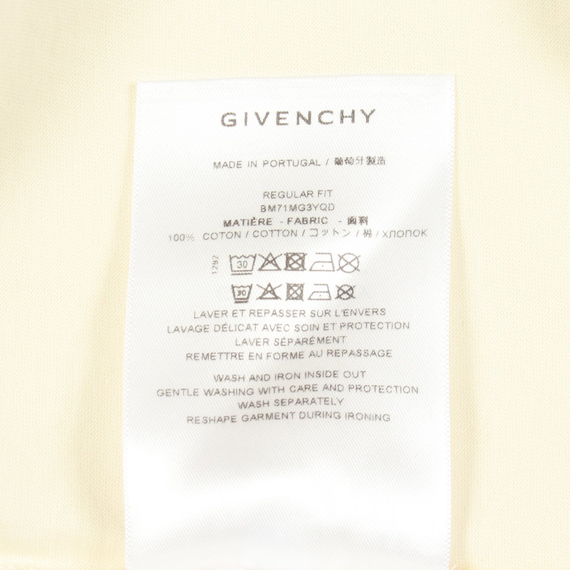 4G 半袖Tシャツ クルーネック コットン アイボリー マルチカラー ジバンシィ トップス GIVENCHY
