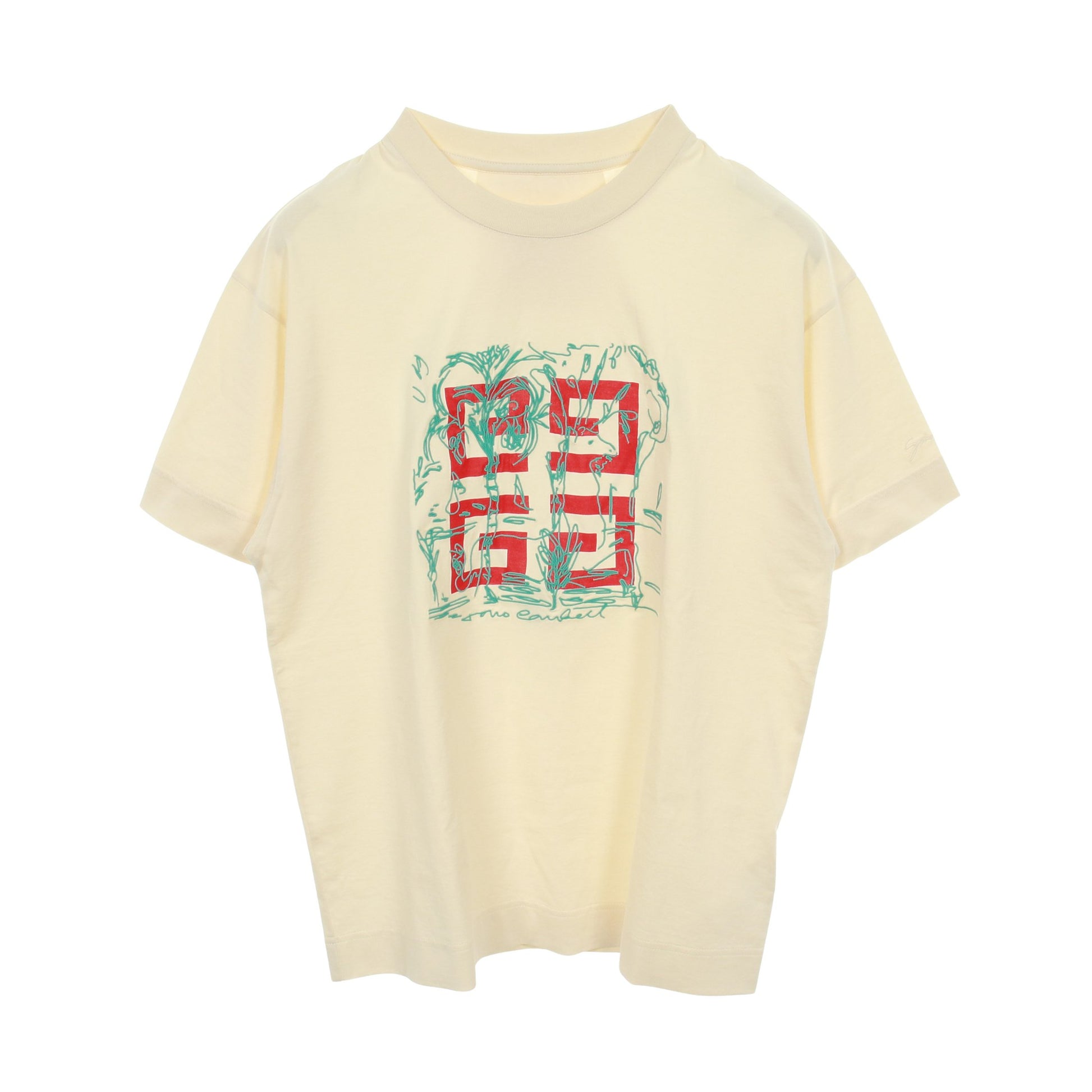 4G 半袖Tシャツ クルーネック コットン アイボリー マルチカラー ジバンシィ トップス GIVENCHY