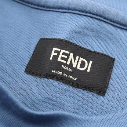 ロゴ 半袖Tシャツ クルーネック コットン ブルー フェンディ トップス FENDI