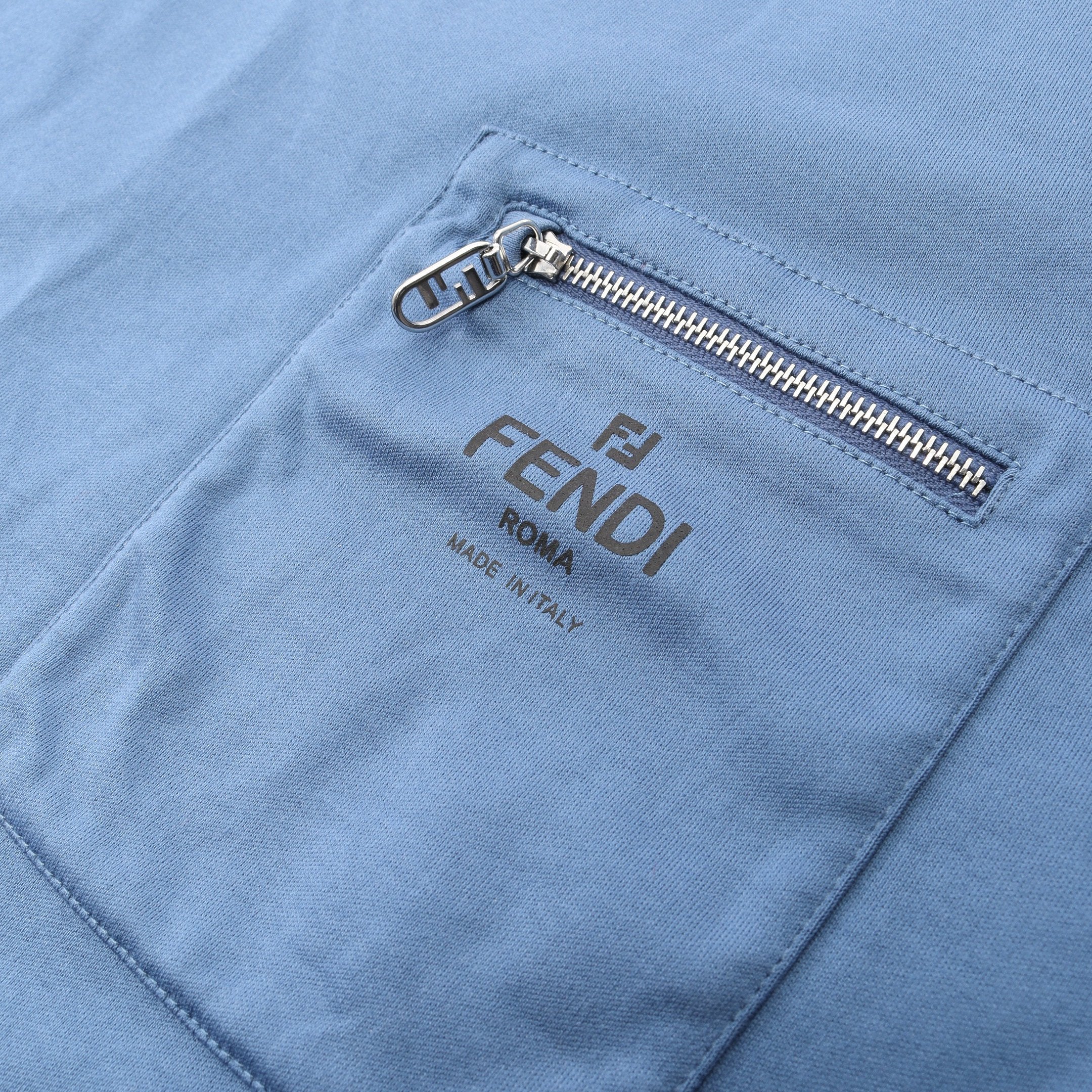 ロゴ 半袖Tシャツ クルーネック コットン ブルー フェンディ – RECLO