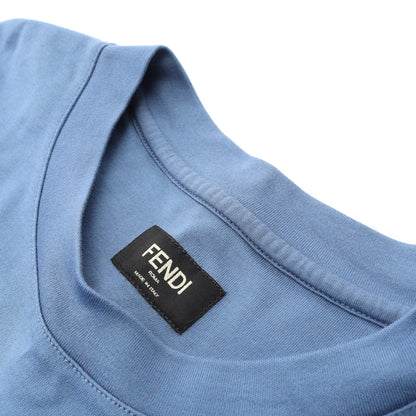 ロゴ 半袖Tシャツ クルーネック コットン ブルー フェンディ トップス FENDI