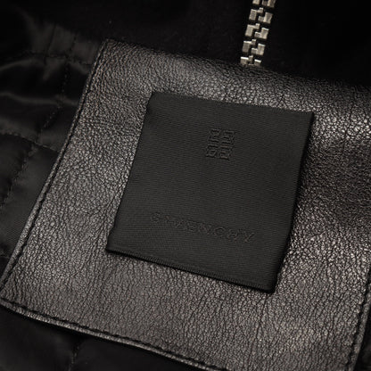 バーシティ ブルゾン ジャケット レザー ウール ブラック フード付き ジバンシィ アウター GIVENCHY