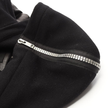 バーシティ ブルゾン ジャケット レザー ウール ブラック フード付き ジバンシィ アウター GIVENCHY