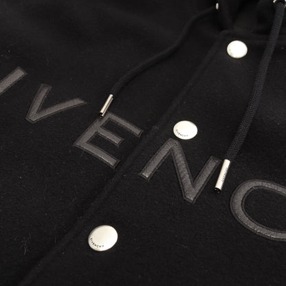 バーシティ ブルゾン ジャケット レザー ウール ブラック フード付き ジバンシィ アウター GIVENCHY