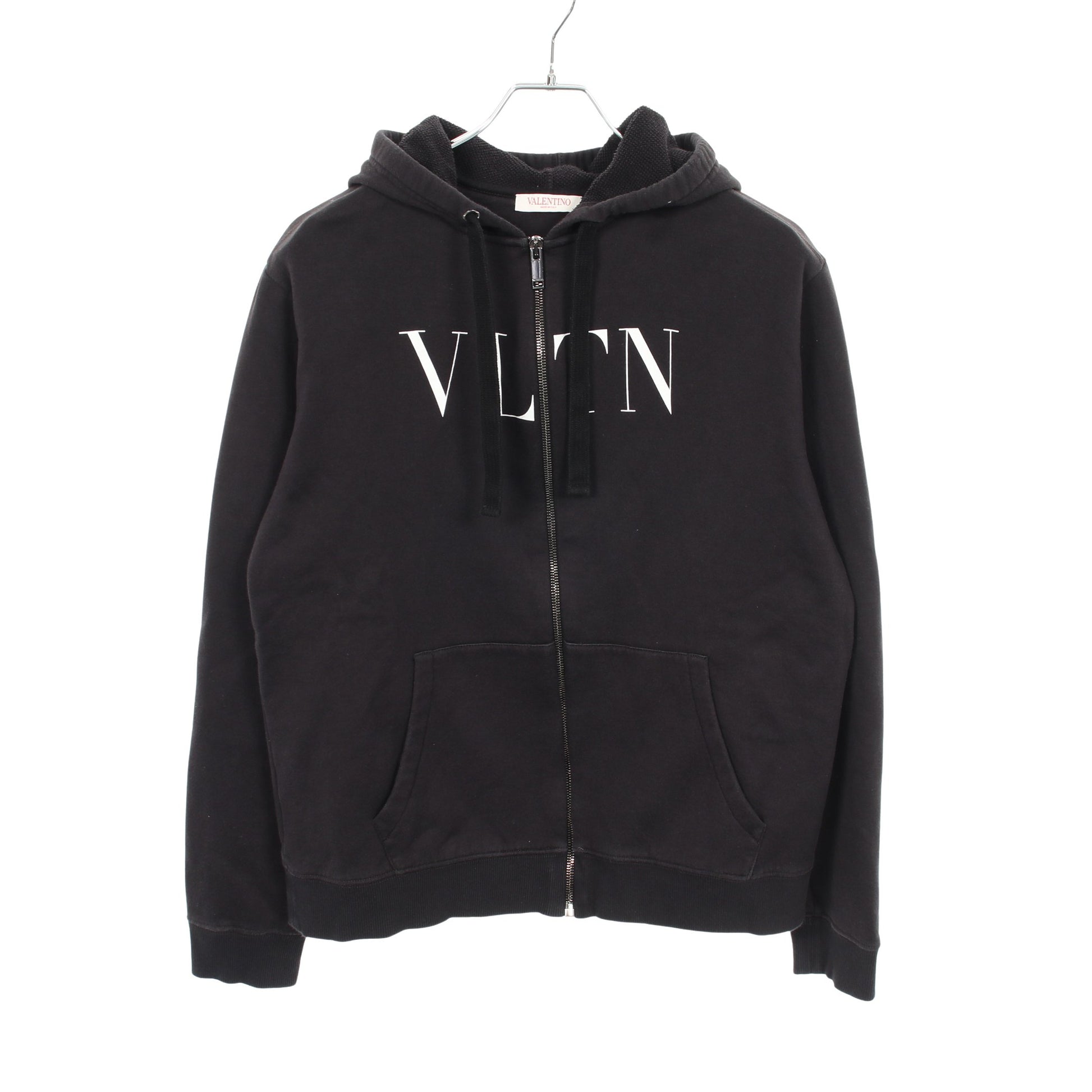 VLTNロゴ ジップアップパーカー コットン ブラック ヴァレンティノ トップス VALENTINO