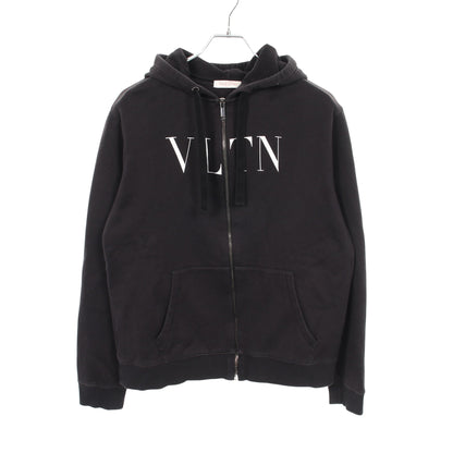 VLTNロゴ ジップアップパーカー コットン ブラック ヴァレンティノ トップス VALENTINO