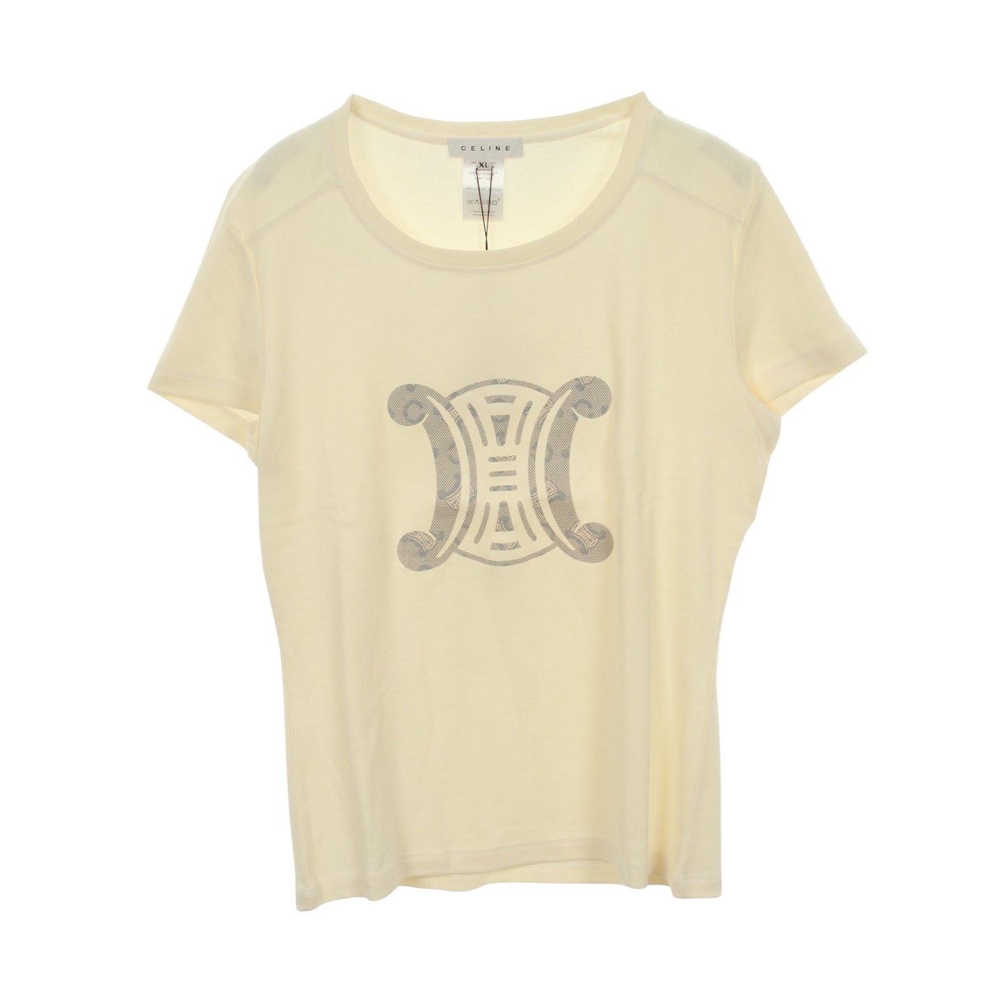 マカダム 半袖Tシャツ コットン アイボリー ブルー セリーヌ トップス CELINE