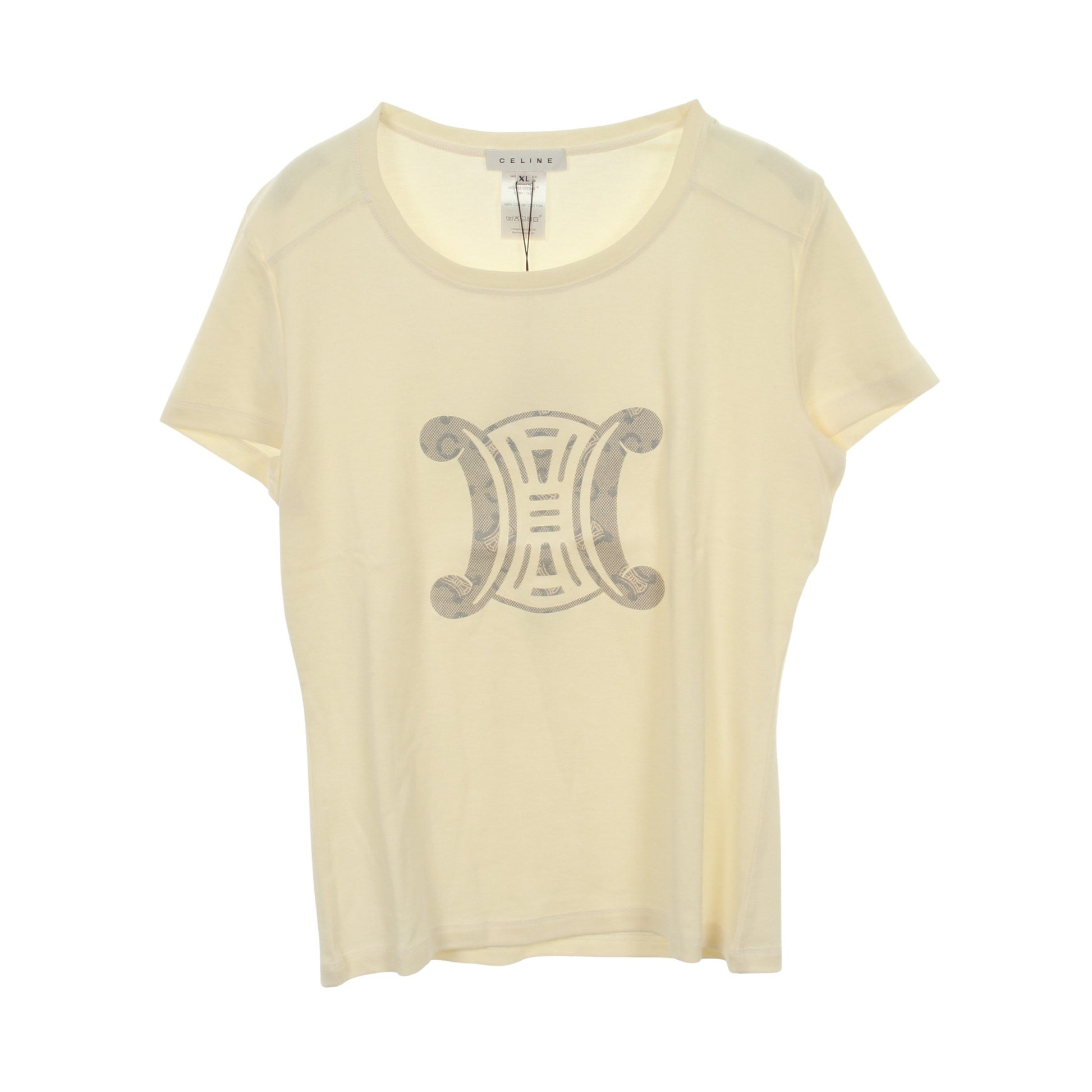 マカダム 半袖Tシャツ コットン アイボリー ブルー セリーヌ トップス CELINE