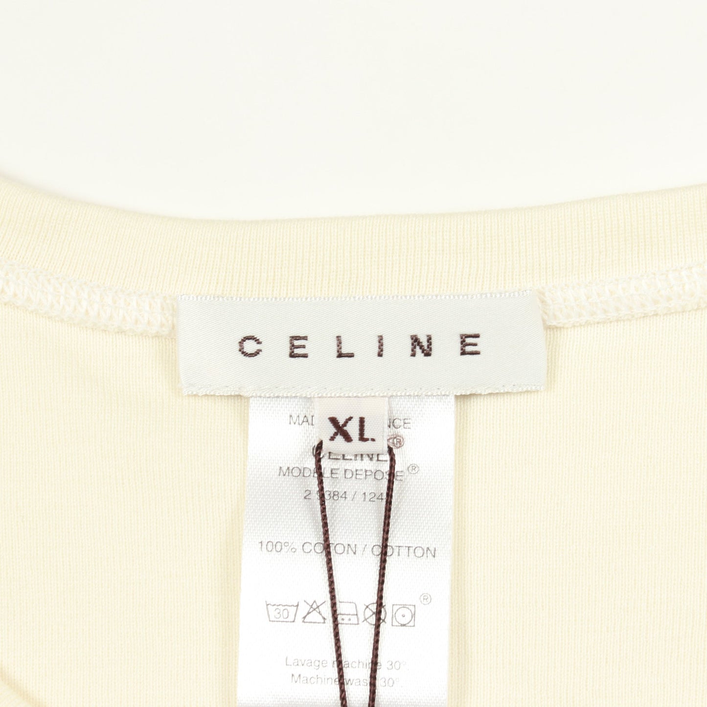 マカダム 半袖Tシャツ コットン アイボリー ブルー セリーヌ トップス CELINE