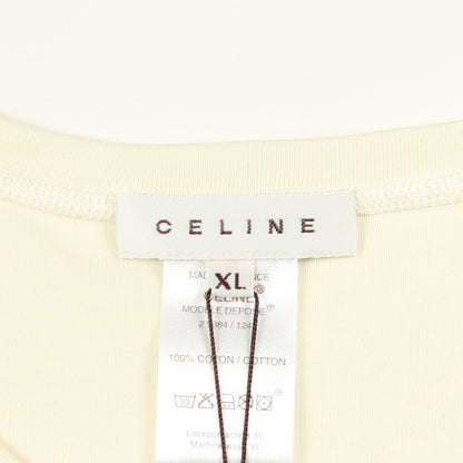 マカダム 半袖Tシャツ コットン アイボリー ブルー セリーヌ トップス CELINE