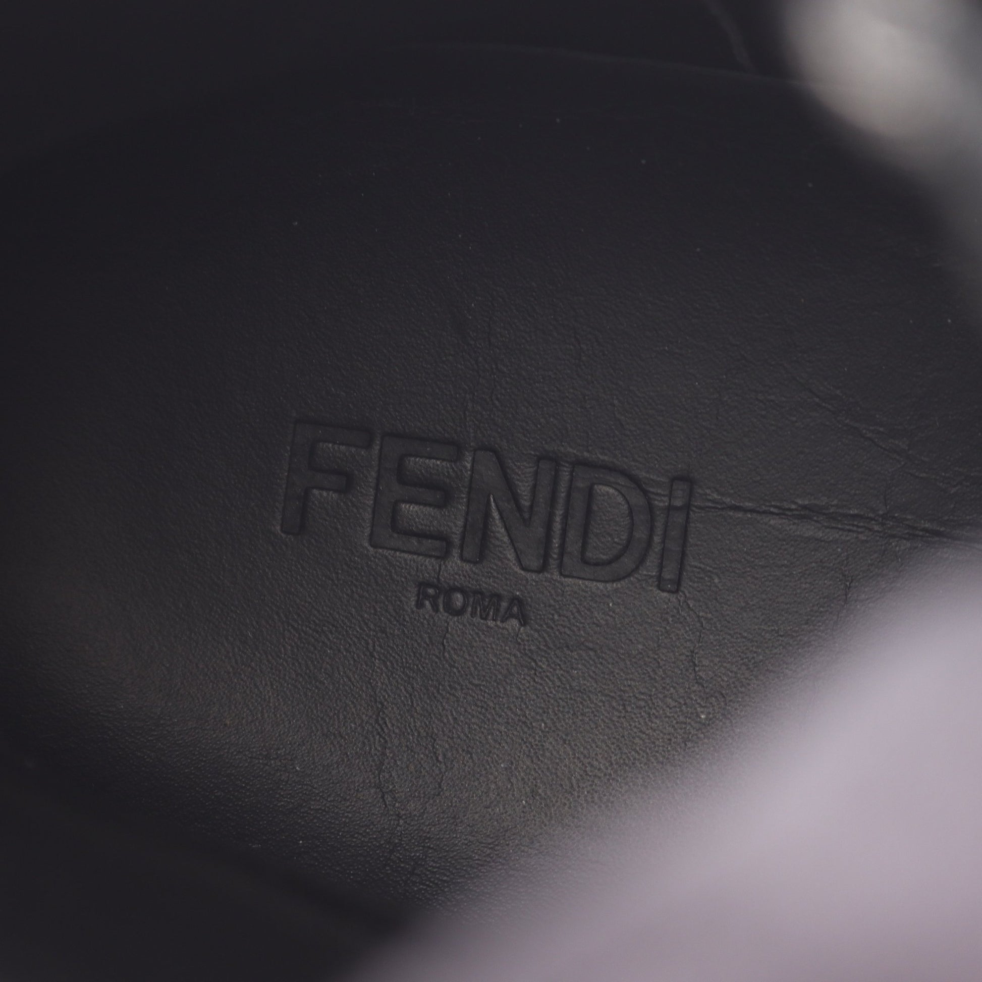 フォース FF柄 サイドジップ ブーツ レザー キャンバス ブラック フェンディ シューズ FENDI