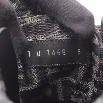 フォース FF柄 サイドジップ ブーツ レザー キャンバス ブラック フェンディ シューズ FENDI