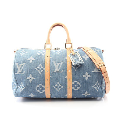 LV リミックス キーポル バンドリエール 45 モノグラムデニム ボストンバッグ デニム レザー ブルー 2WAY ルイヴィトン バッグ LOUIS VUITTON