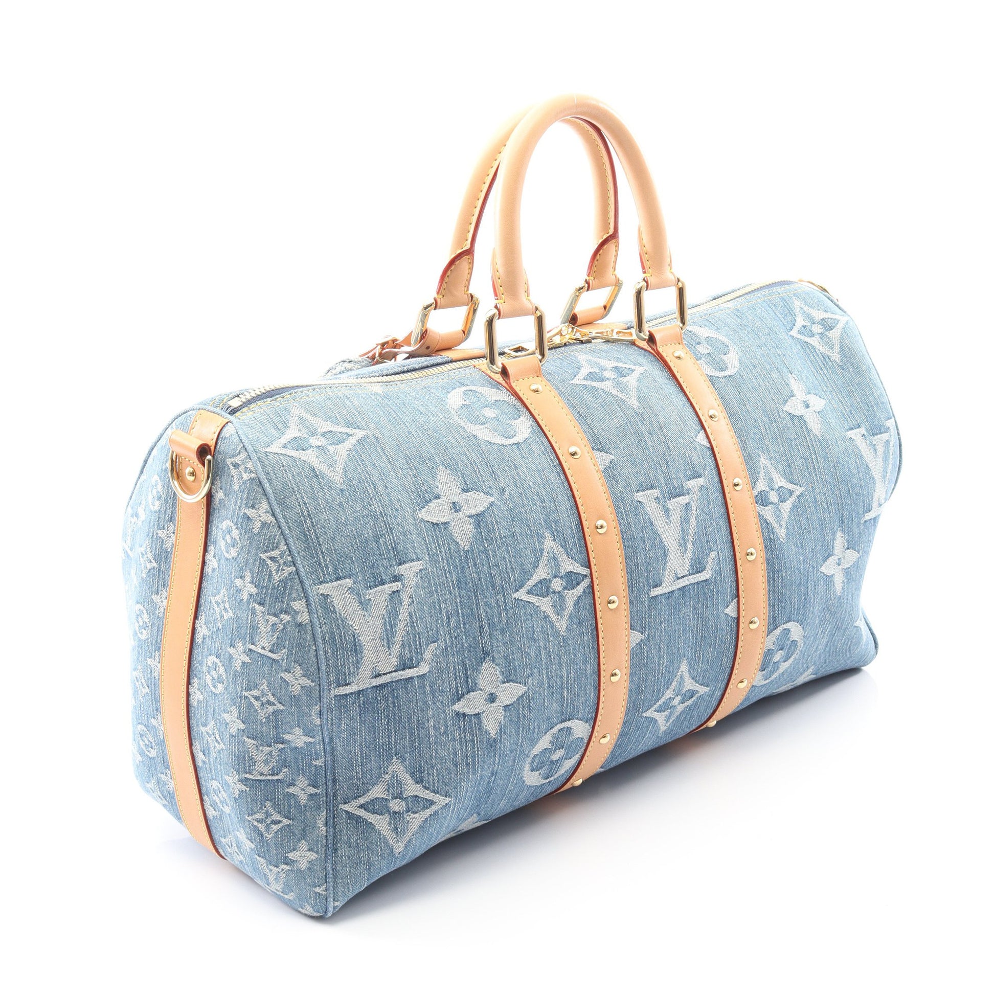 LV リミックス キーポル バンドリエール 45 モノグラムデニム ボストンバッグ デニム レザー ブルー 2WAY ルイヴィトン バッグ LOUIS VUITTON