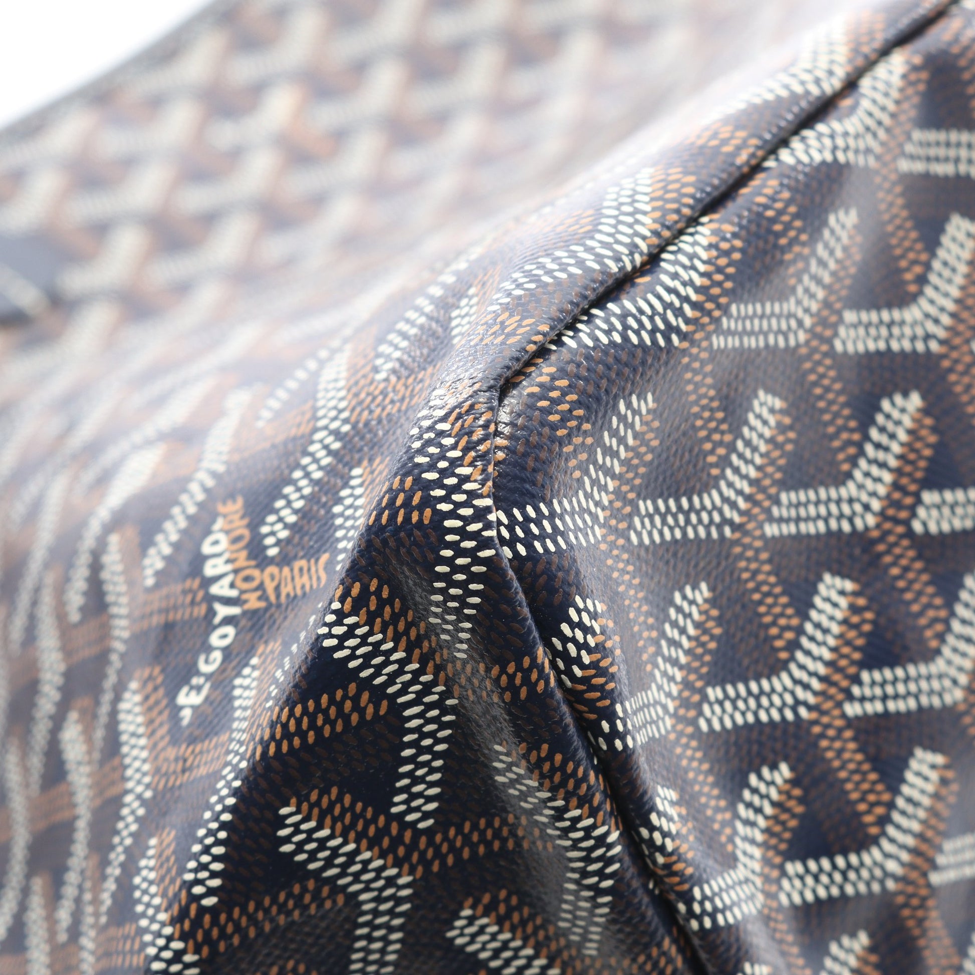 サンルイPM ハンドバッグ トートバッグ コーティングキャンバス レザー ネイビー マルチカラー ゴヤール バッグ GOYARD