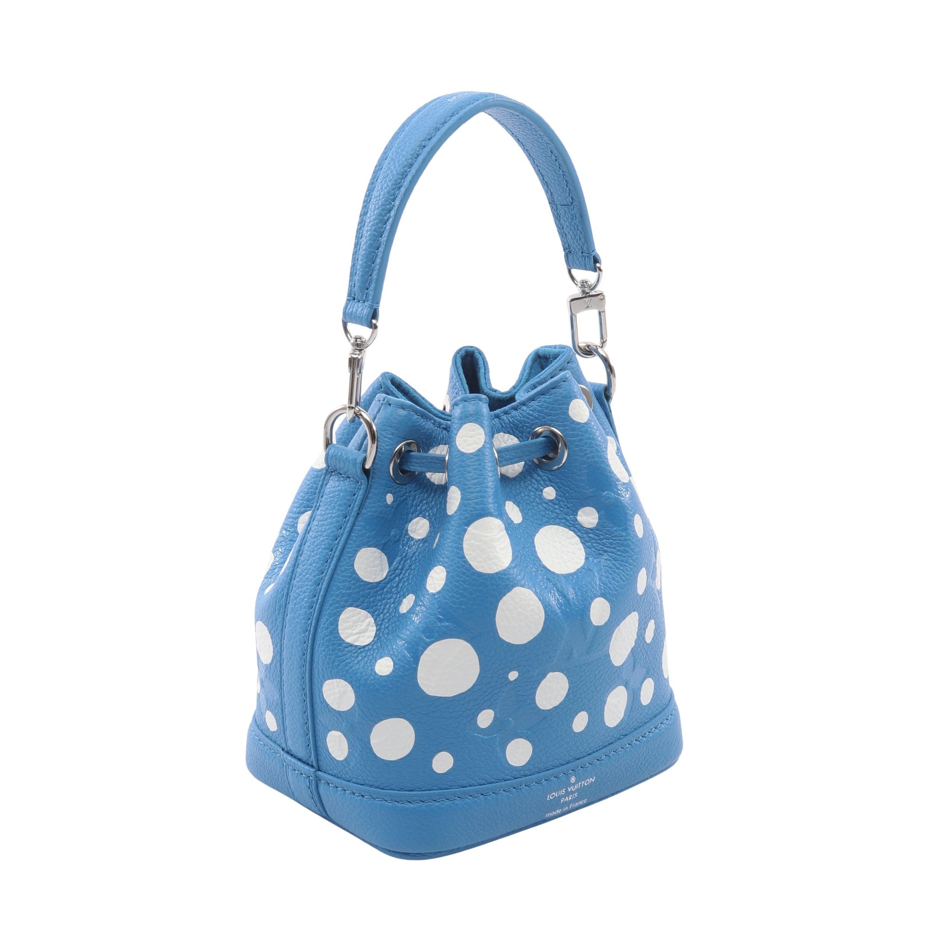 LOUIS VUITTON × yayoi kusama ナノ ノエ インフィニティドット ショルダーバッグ PVC レザー ブルー ホワイト ルイヴィトン バッグ LOUIS VUITTON
