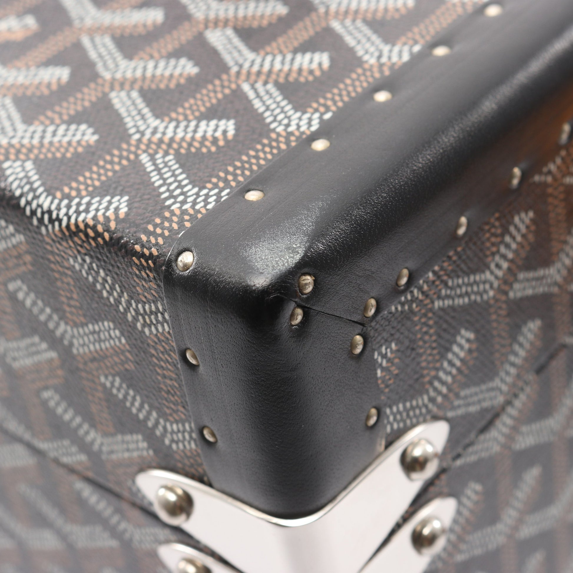 サルデーニュ ヴァニティケース トランクケース PVC レザー ブラック ブラウン ゴヤール バッグ GOYARD