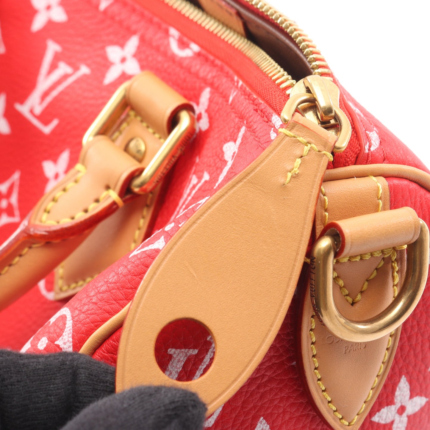 スピーディ P9 バンドリエール25 ルージュ ハンドバッグ PVC レザー レッド 2WAY ルイヴィトン バッグ LOUIS VUITTON