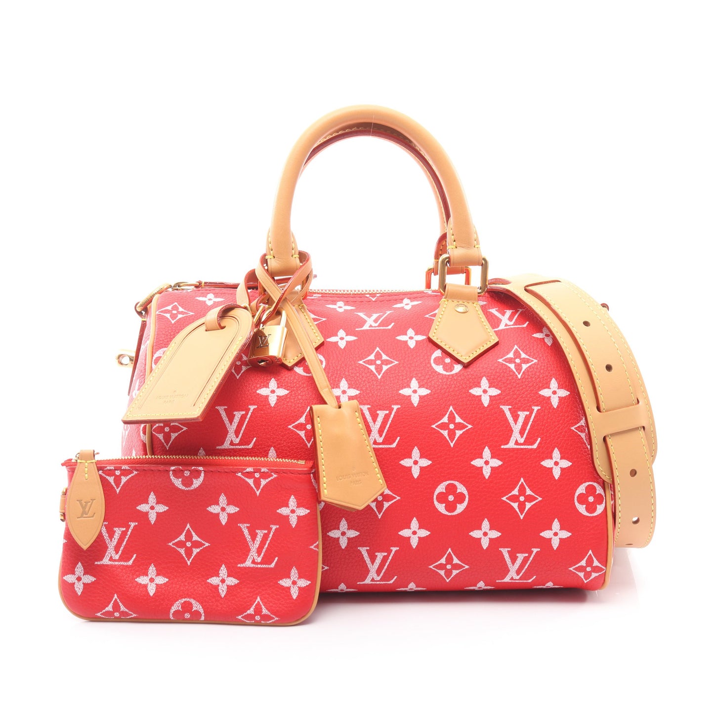 スピーディ P9 バンドリエール25 ルージュ ハンドバッグ PVC レザー レッド 2WAY ルイヴィトン バッグ LOUIS VUITTON