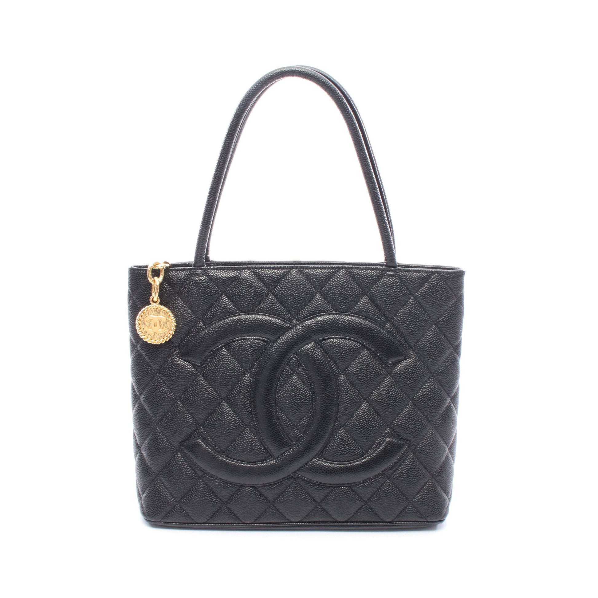 復刻トート ハンドバッグ トートバッグ キャビアスキン ブラック ゴールド金具 シャネル バッグ CHANEL