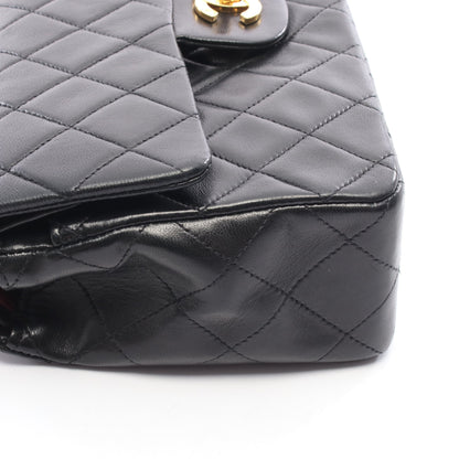 マトラッセ Wフラップ Wチェーンショルダーバッグ ラムスキン ブラック ゴールド金具 シャネル バッグ CHANEL