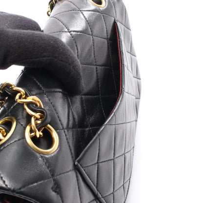 マトラッセ Wフラップ Wチェーンショルダーバッグ ラムスキン ブラック ゴールド金具 シャネル バッグ CHANEL