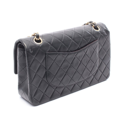 マトラッセ Wフラップ Wチェーンショルダーバッグ ラムスキン ブラック ゴールド金具 シャネル バッグ CHANEL