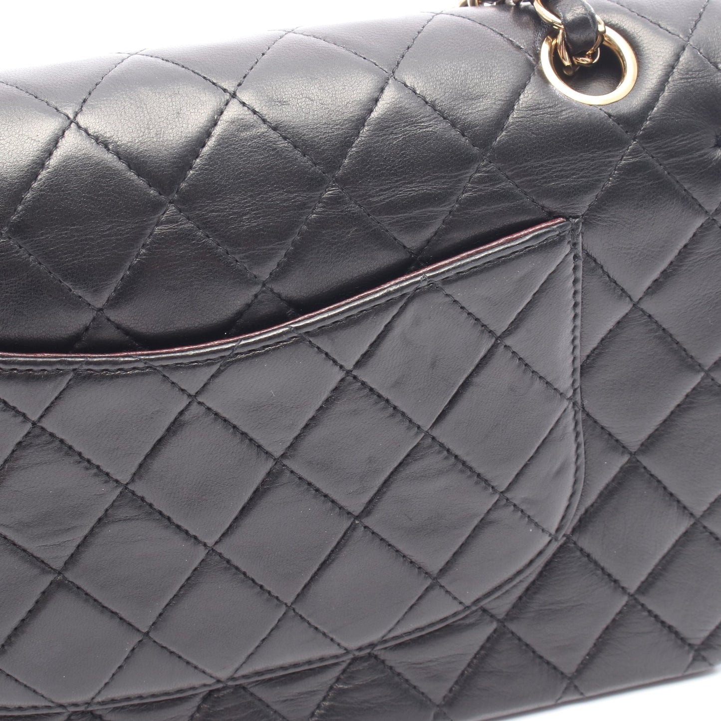 マトラッセ Wフラップ Wチェーンショルダーバッグ ラムスキン ブラック ゴールド金具 シャネル バッグ CHANEL