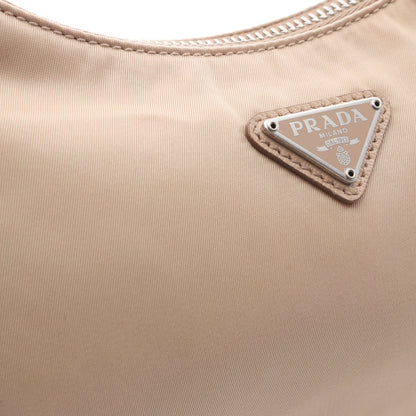 Re-Edition 2005 チェーンショルダーバッグ ナイロン レザー ベージュ プラダ バッグ PRADA