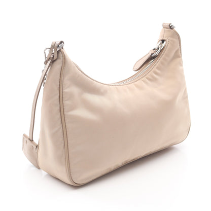 Re-Edition 2005 チェーンショルダーバッグ ナイロン レザー ベージュ プラダ バッグ PRADA
