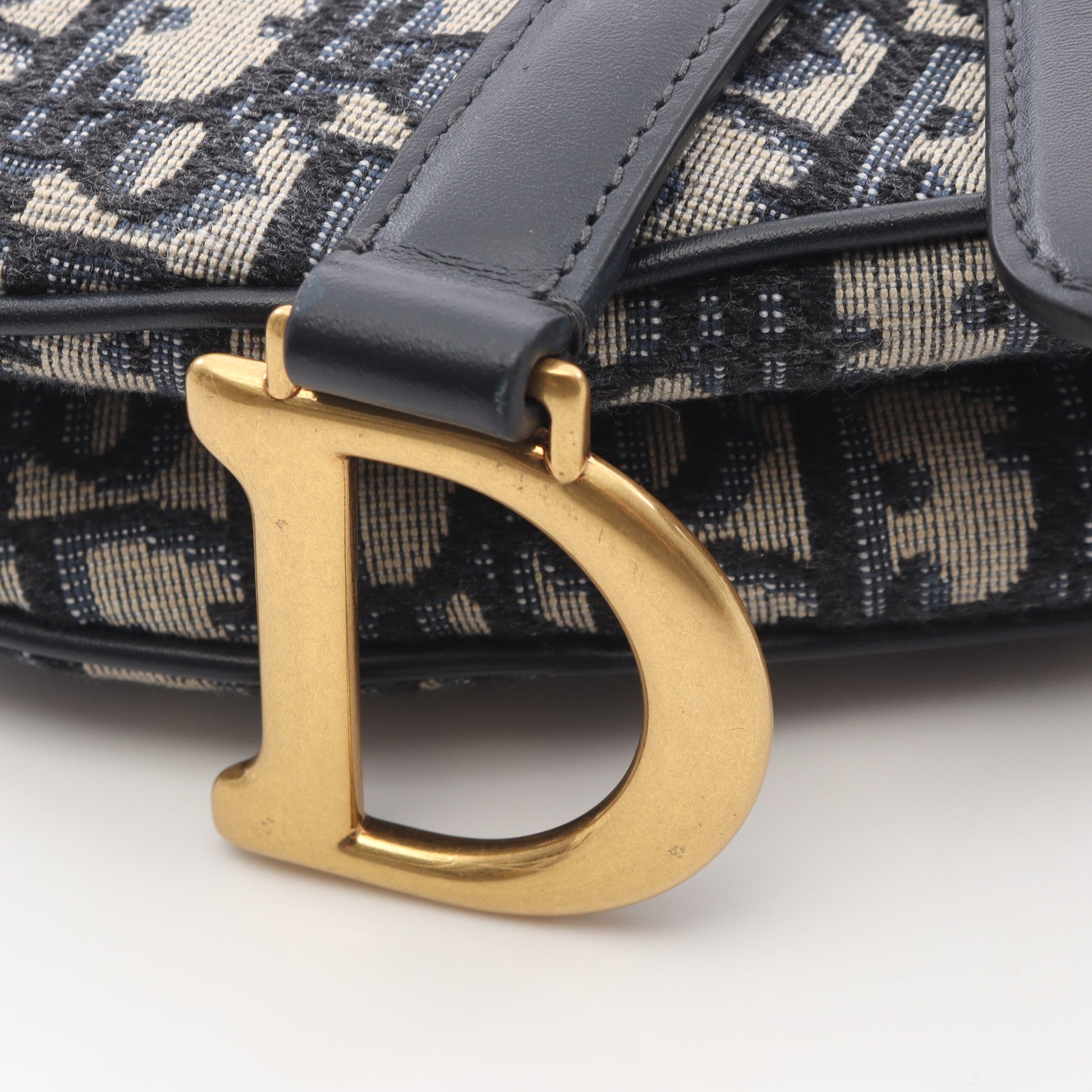 SADDLE サドル オブリーク ハンドバッグ キャンバス レザー ネイビー ベージュ クリスチャンディオール バッグ Christian Dior