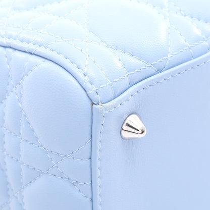 LADY DIOR レディディオール カナージュ ハンドバッグ レザー ライトブルー 2WAY クリスチャンディオール バッグ Christian Dior