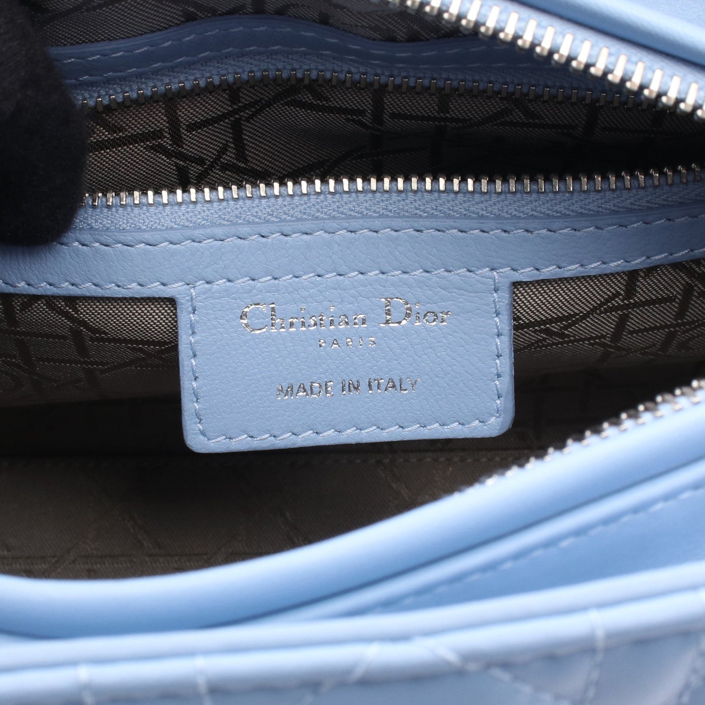 LADY DIOR レディディオール カナージュ ハンドバッグ レザー ライトブルー 2WAY クリスチャンディオール バッグ Christian Dior