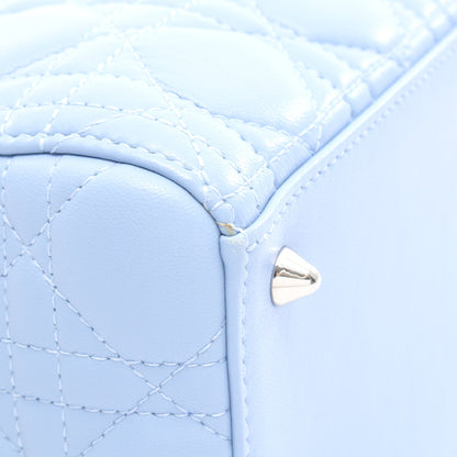 LADY DIOR レディディオール カナージュ ハンドバッグ レザー ライトブルー 2WAY クリスチャンディオール バッグ Christian Dior