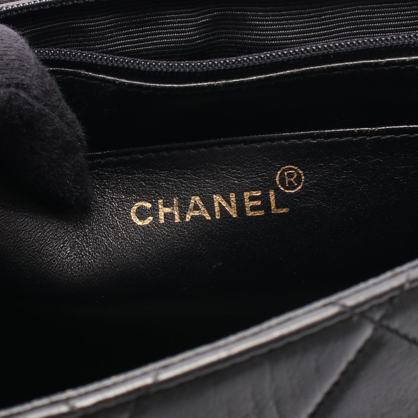 マトラッセ チェーンショルダーバッグ ラムスキン ブラック ゴールド金具 シャネル バッグ CHANEL
